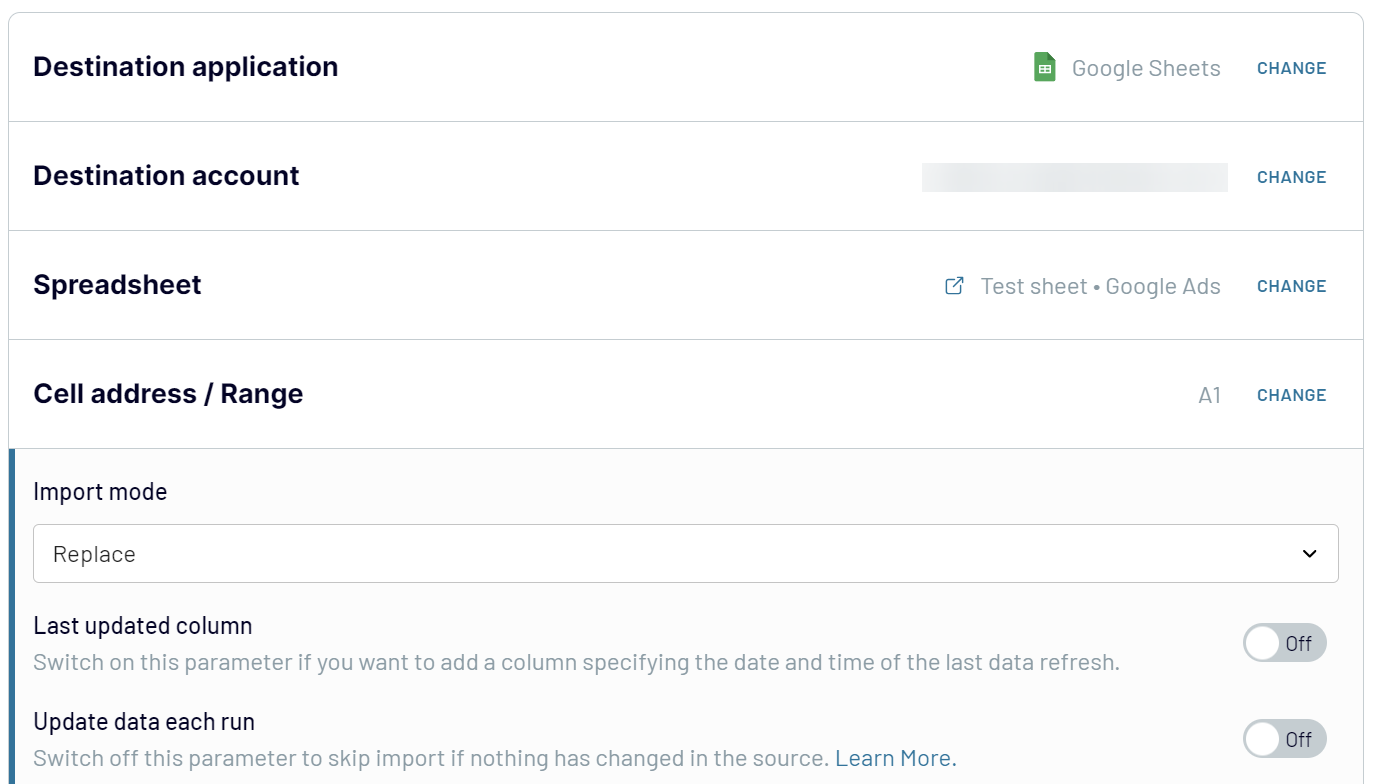 Google Sheets load automate data