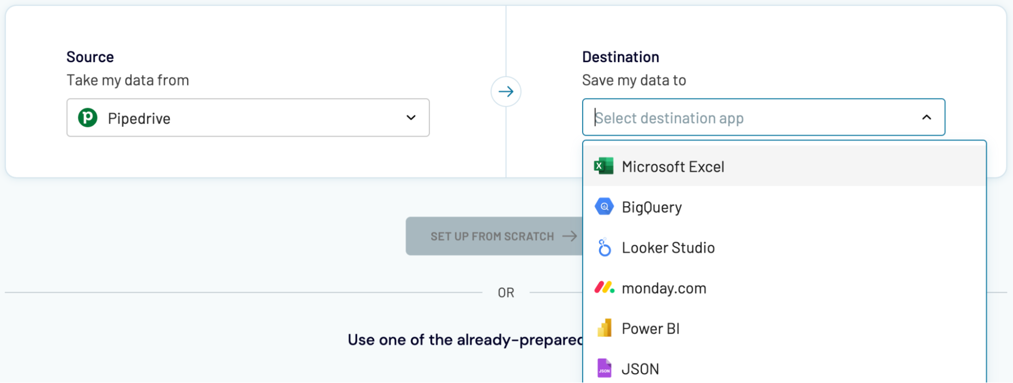 Pipedrive export to