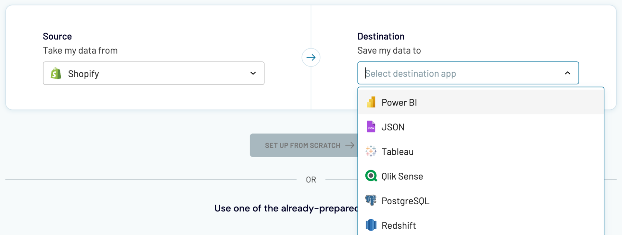 Shopify export to