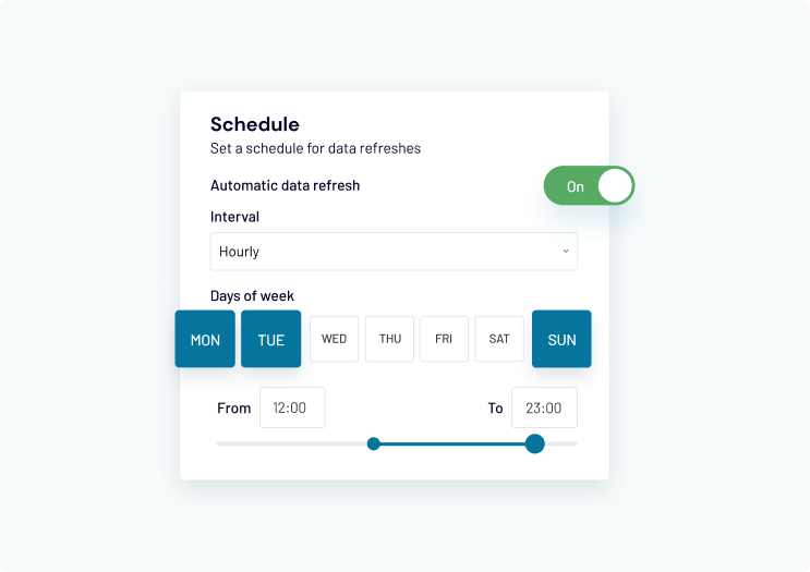 Set a schedule for data refresh image